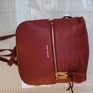 Michael Kors Burgundy Backpack Purse 12x12x5